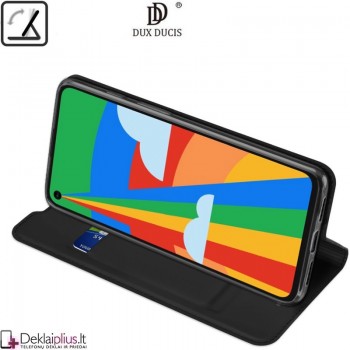 Dux Ducis dirbtinės odos atverčiamas dėklas - juodas (Google Pixel 5)